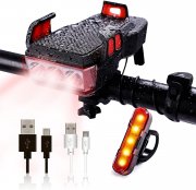&lrm;Oyeeice 4 in 1 LED Fahrradlicht Set mit 5 Licht-Modi