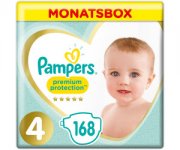 Pampers Premium Protection Windeln, Gr. 4, 9-14kg, Monatsbox (1 x 168 Windeln)