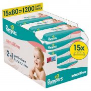 Pampers Sensitive Feuchtt&uuml;cher (15x80er) im Sparpack f&uuml;r 16,42&euro;