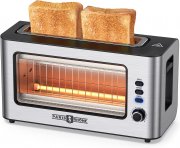 Paris Rh&ocirc;ne Edelstahl Langschlitztoaster mit Sichtfenster und 6 Br&auml;unungsstufen