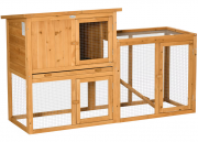 PawHut Kleintierstall aus Holz mit herausnehmbarer Bodenwanne ca. 60x141x86 cm