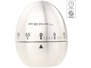 PEARL Kurzzeitmesser, Eieruhr aus Edelstahl, 60-Minuten-Timer und Signalton