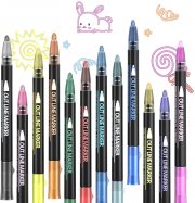 Pecosso Outline Stifte 12 Glitzerfarbe Umrissstifte