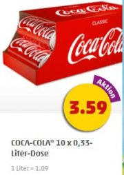 Penny Coca Cola 10er Pack 0,33 ltr. f&uuml;r 3,59&euro;