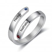 Personalisierter Ring mit Namen & Geburtssteinen f&uuml;r nur 9,49&euro;