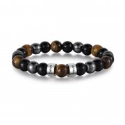 Personalisiertes Herren-Armband aus Tigerauge & Edelstahl f&uuml;r 7,99&euro;
