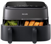 Philips 3000 Series Airfryer RapidAir Plus Hei&szlig;luftfriteuse mit 2 K&ouml;rben mit insgesamt 9 Liter