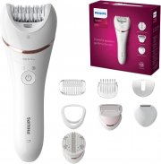 Philips BRE735/00 Epilierer Series 8000 kabellos mit Nass- und Trockenfunktion inkl. 8 Aufs&auml;tze