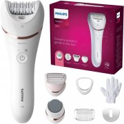 Philips BRE740/10 kabelloser Epilierer Series 8000 inkl. 9 Aufs&auml;tze mit Nass- und Trockenfunktion