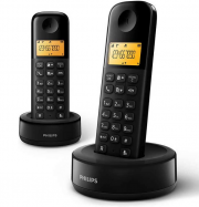 Philips D1602 DECT 2er Pack Schnurlostelefone mit Rufnummernanzeige