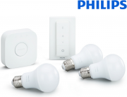 Philips Hue-Starterkit mit 3 E27-Lampen, Hue-Bidge und Dimmschalter