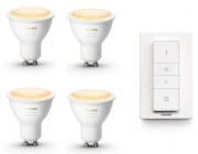 Philips Hue White Ambiance GU10 BT LED Lampe 4er Pack + Dimmschalter f&uuml;r 67,90 Euro