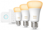Philips Hue White Ambiance Starter-Kit E27 Bluetooth mit 3 xE27 LED Lampen + Bridge + Dimmschalter