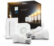 Philips Hue White Ambience Starterset mit 3x E27/8W LED Lampen + Bridge + Dimmschalter