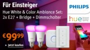 Philips Hue White + Color Ambiance 2x E27 + Bridge + Dimmschalter