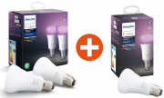 Philips Hue White & Color Ambiance 3er Pack E27 mit Bluetooth, App und Sprachstaeuerung