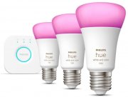 PHILIPS Hue White & Color Ambiance E27 LED 3-er Starter Set inkl. Hue Bridge