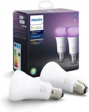 Philips Hue White & Color Ambiance E27 LED Lampe Doppelpack kompatibel mit Amazon Alexa
