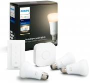Philips Hue White E27 Bluetooth 3er Starter Set LED-Leuchtmittel inkl. Bridge + Dimmschalter