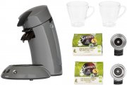 PHILIPS Senseo ECO HD6552/39 Kaffeepadmaschine inklusive 2 Gl&auml;ser und 24 Pads