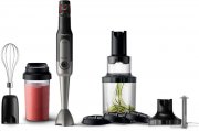 Philips Stabmixer Viva HR2657/90 inkl. 2-in-1 Togo Trinkflasche, Spiralschneider, Schneebesenaufsatz