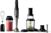 Philips Stabmixer Viva HR2657/90 inkl. 2-in-1 Togo Trinkflasche, Spiralschneider, Schneebesenaufsatz