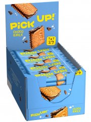 PiCK UP! Choco&Milk 24 x 28 g Riegel mit knackiger Milchschokolade und Milchcreme
