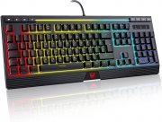 PICTEK RGB Gaming Tastatur mit Multimedia-Tasten
