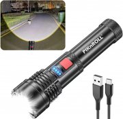 PIKnROLL aufladbare 10000 Lumen LED Taschenlampe mit 5 Lichtmodi