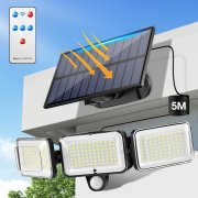 PIKOY 224 LEDs Solar Aussenleuchte mit Bewegungsmelder, 4 Modi + Fernbedienung
