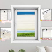Plissee Klemmfix ohne Bohren f&uuml;r Fenster & T&uuml;r, 65x130 cm, Wei&szlig;