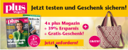 plus-magazin testen und als Geschenk einen kleinen Reisenthel Shopper sichern
