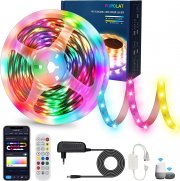 POPOLAT 5 Meter Wifi RGBIC Led Strip mit Musik Sync und Alexa und Google Sprachsteuerung