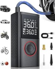 Powools 150PSI Akku Kompressor mit LED-Licht & Auto-Stopp