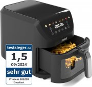 Princess 182258 SlimFry Airfryer 8 Liter Hei&szlig;luftfritteuse mit Sichtfenster
