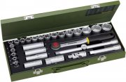 Proxxon 23000 29-teiliger Steckschl&uuml;sselsatz Nusskasten mit 1/2" Ratsche im Stahlkasten