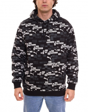 PUMA ESS LOGO Herren Kapuzen-Pullover mit Allover-Print