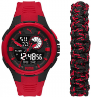 PUMA P5072 Bold Analog-Digital Three-Hand Herrenuhr inkl. Schmuckarmband