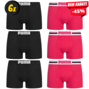 PUMA Placed Logo Boxer Herren Boxershorts 6er-Pack