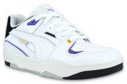 PUMA SLIPSTREAM Echtleder Retro Sneaker Wei&szlig;/Lila