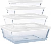 Pyrex Cook & Freeze Glasgef&auml;&szlig;-Set mit Deckel 4-teilig