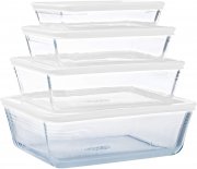 Pyrex Cook & Freeze Glasschalen mit luftdichtem Deckel 4-teilig