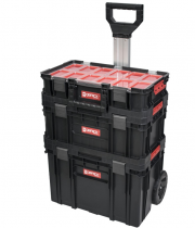 Qbrick System QS1986 Werkstattwagen Basis-Set mit 3 stapelbaren Werkzeugkisten