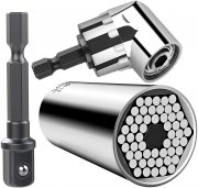 &lrm;QUANHAO Multi Funktions Handwerkzeug mit Winkelvorsatz, Universal-Nuss und Adapter