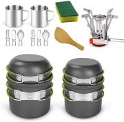 Queta 15 teiliges Camping Kochgeschirr Set