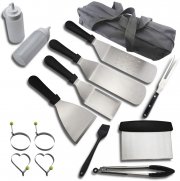 Queta 15 teiliges Professionelles Edelstahl Grillbesteck Set