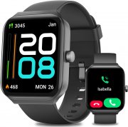Quican Smartwatch und Fittnessuhr mit 100 Sportmodi und Telefonfunktion f&uuml;r Android und iOS