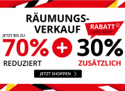 R&auml;umungsverkauf bis zu 70% Rabatt + 30% Extra-Rabatt auf ALLES im Versandhaus Klingel