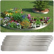 Rasenkante Metall 14cm/18cm hoch verzinkt Beetumrandung Beeteinfassung