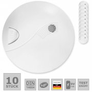 Rauchmelder 10er Set inkl. 10x 9V Batterie f&uuml;r 34,50&euro; statt 39,95&euro;